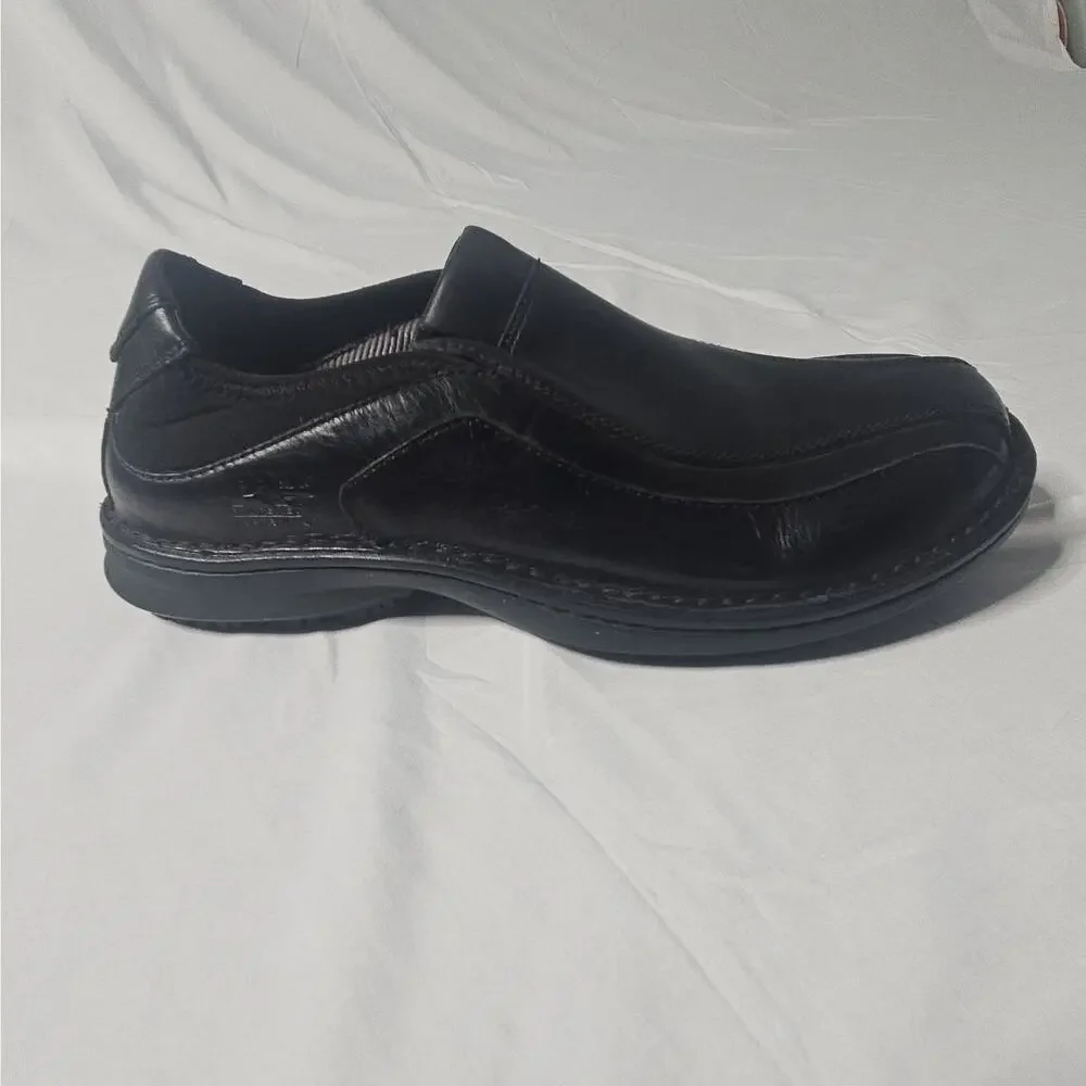 Timberland Men's 9 9.5 Black Leather Loafers Precision Fit Slip On Dress Shoes